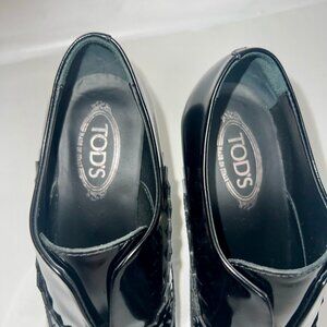 TOD"S Women EU 34M US 4 Platform Block Heel Pumps Booties Black Leather